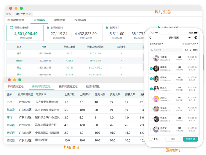 课消报表功能展示图